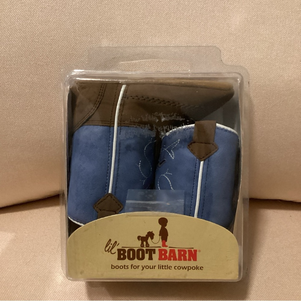 Lil' Boot Barn Blue Baby Boots Size 4
